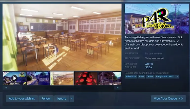 Persona 4 Revival Game PC